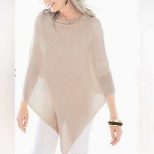 Chicos’s Sutton Poncho In Feather Tan